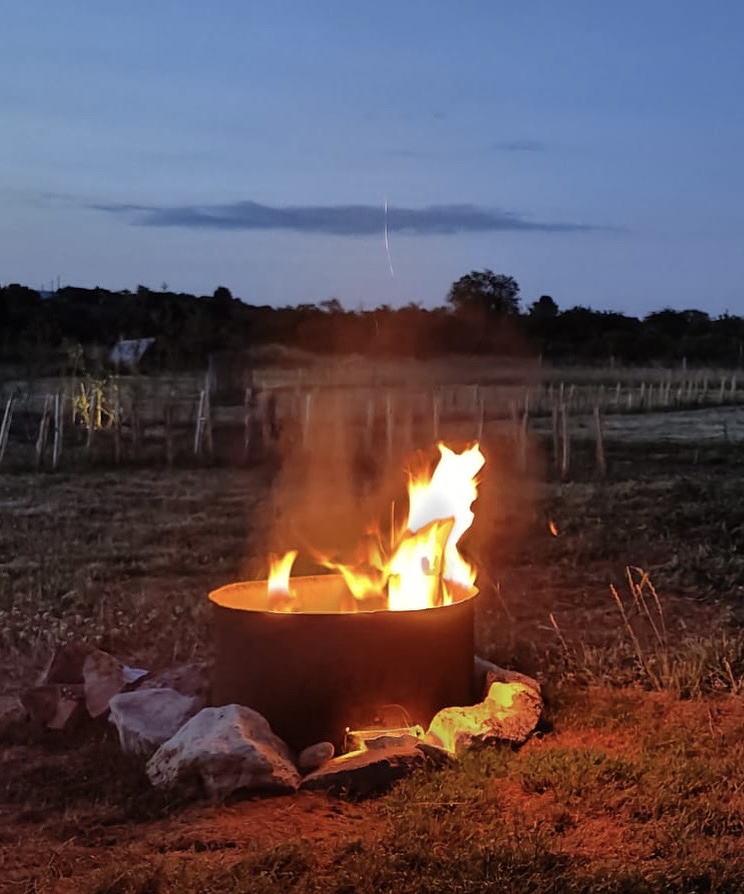 Firepit fun at Brambles Glamping